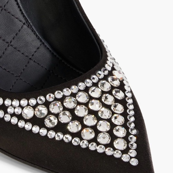 NIB Balmain Crystal-embellished Satin Pumps Size 39